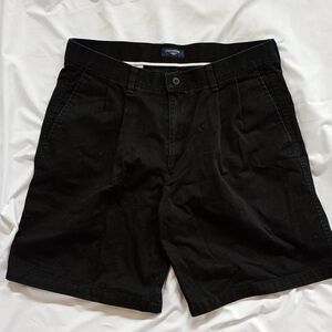 Vintage streetwear Dockers Men Black Pleated Relaxed Fit 100% cotton Shorts W34